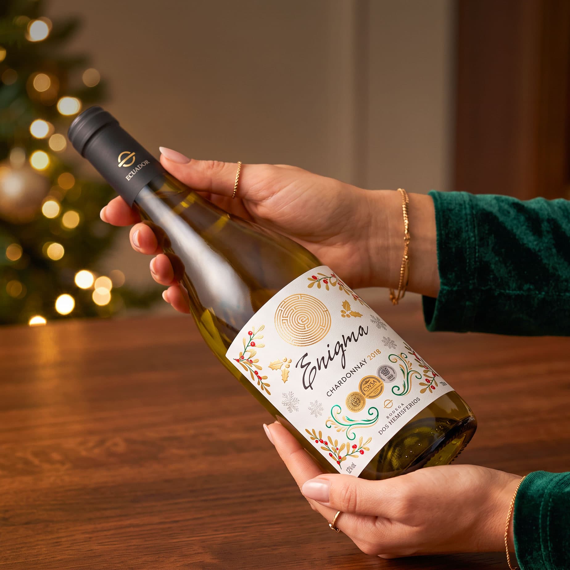Botella con etiqueta personalizada